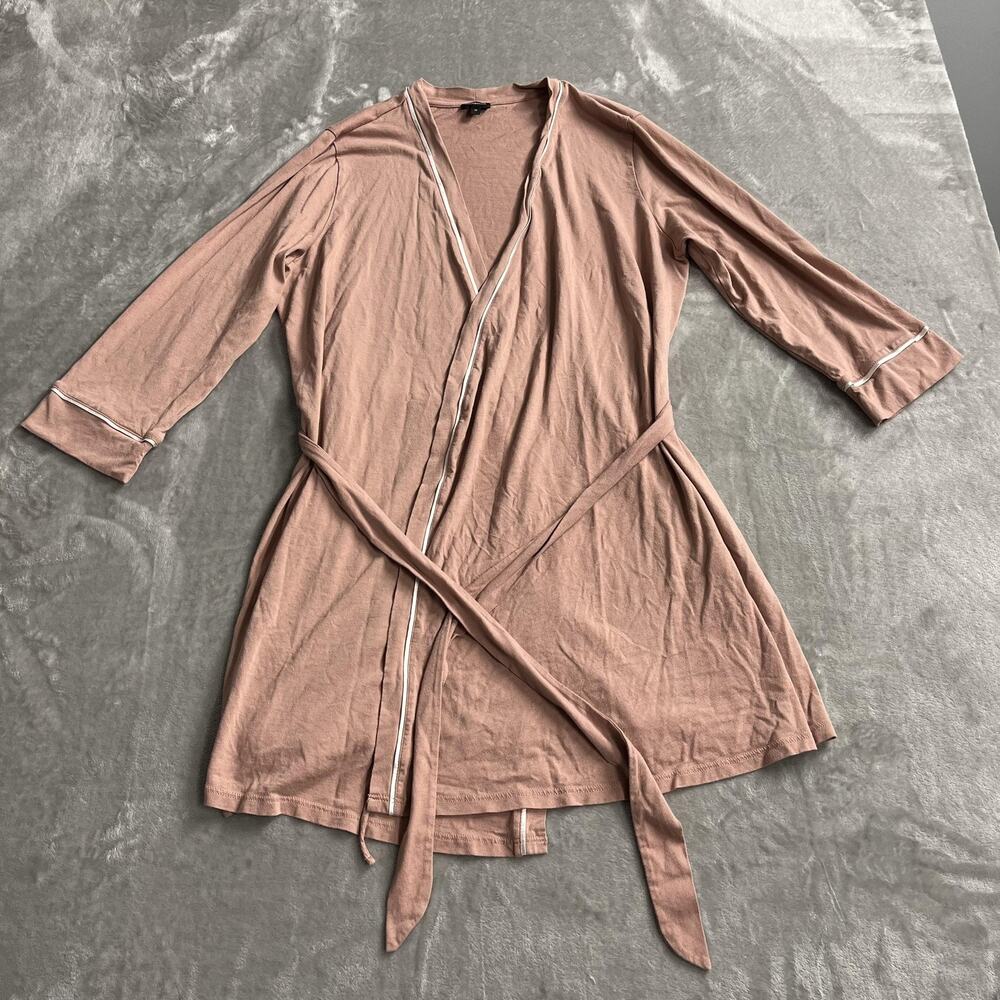 Cosabella Robe Womens Medium Pink Pima Cotton Modal Kimono 3/4‎ Sleeve Lounge